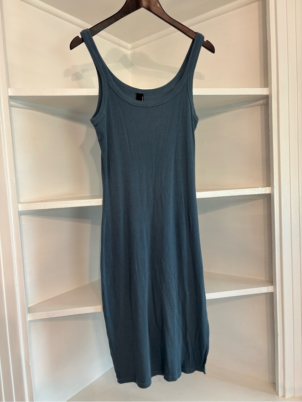 bobi Sleeveless Midi Tank Dress in Teal
